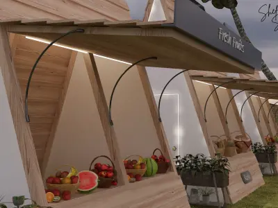 Stall or Kiosk or Booth Stand 3D model