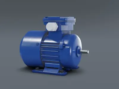 Electric motor Low-poly 3D model