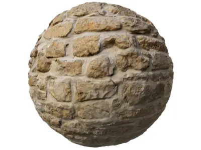 Yellow stone seamless wall texture 3D model