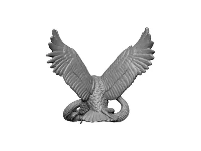 eagle hawk snake statue 3D print model
