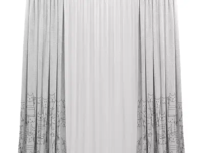 Curtains579 Low-poly 3D model
