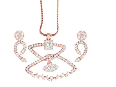 Pendant Earrings combo - 1173 3D print model