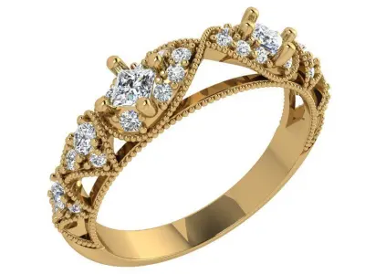 Milgrain Setting Diamond Band 3618 3D print model