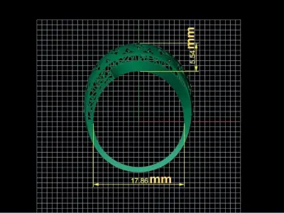 fusion women gold ring 3D print model buy