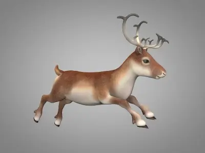 Reindeer or Christmas Deer Low-poly 3D model