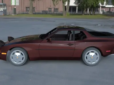 Porsche 944S w Interior HDRI 3D model