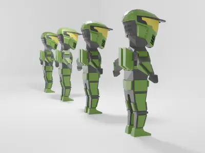 Halo Blueteam Free low-poly 3D model