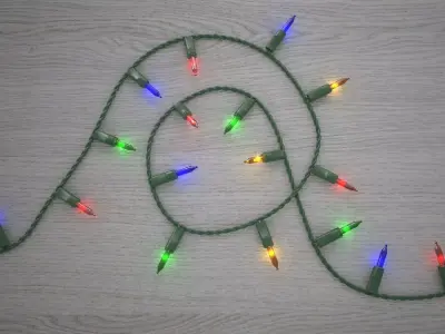 Strings Christmas Light V4 Low-poly 3D model