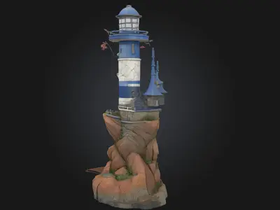 Seaside Sanctuary  A Peaceful Escape by the Waves 3D model