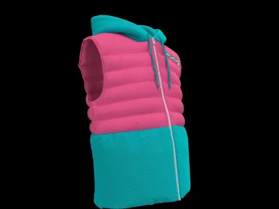 Female puffer vest 3D model