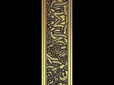 Decorative basorelief with picture frame for CNC 3D Router 3D print model