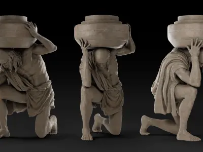 Human Statue - Pillar 3D model