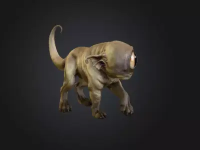 Cyclopean Canine Low-poly 3D model