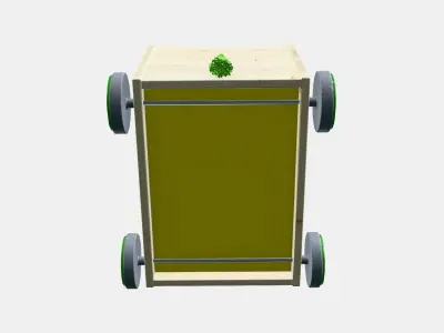 FLISAT Toy storage with wheels Low-poly 3D model