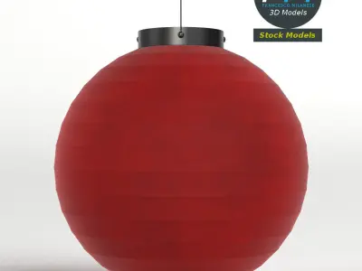 Japanese paper lantern 1 3D model