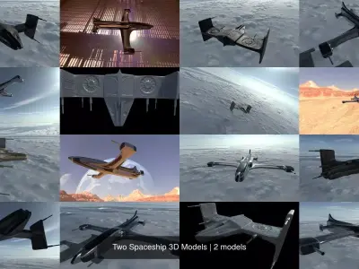 Two Spaceship 3D Models 3D Model Collection