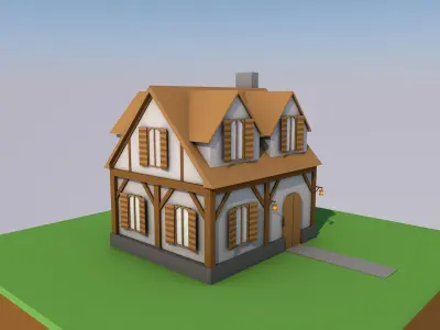 Low-Poly Simple House Small 2 Free low-poly 3D model