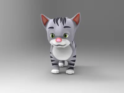 cartoon Cat Model Low-poly 3D model