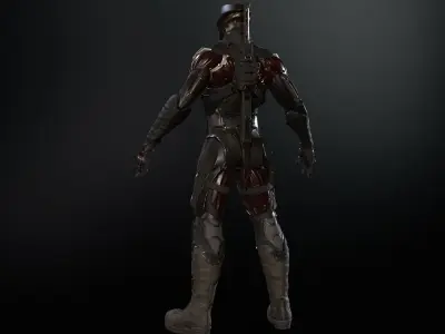 CyberNinja Low-poly 3D model