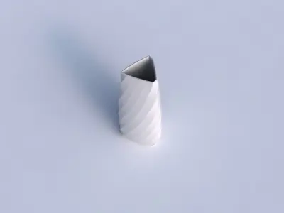 Vase triangle with twisted bands 3D print model