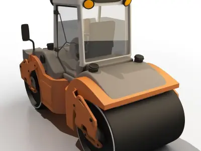 Cartoon RoadRoller 3D model