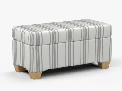 Pembroke storage bench stripe neutral Low-poly 3D model