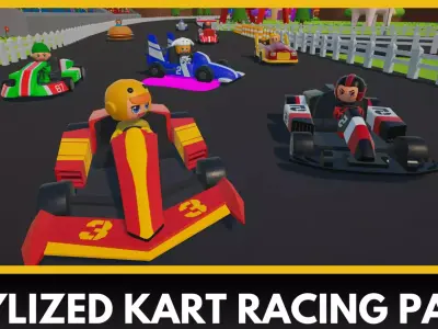 Stylized Kart Racing Pack Low-poly 3D model