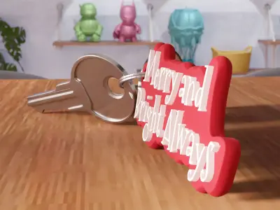 Merry and Bright Always Keychain - 460 3D print model