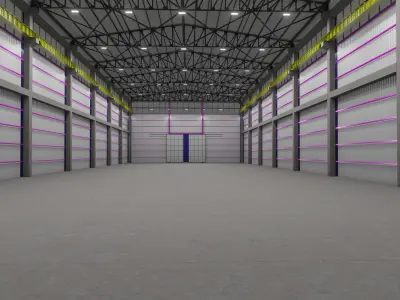 Steel Structure - Warehouse - Type-3 3D model