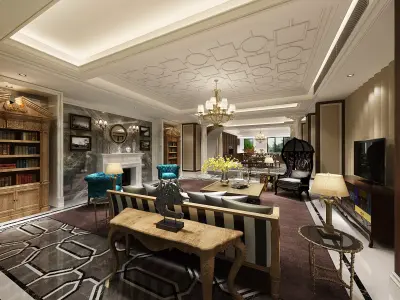 Luxury living room interior 3D model