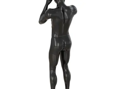 Abstract mannequin stands like a boxer 162 3D model