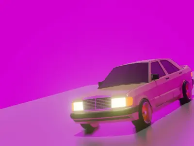 Mercedes Benz 190 w201 low poly Low-poly 3D model
