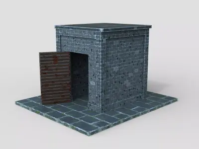 3D low poly store room Low-poly 3D model