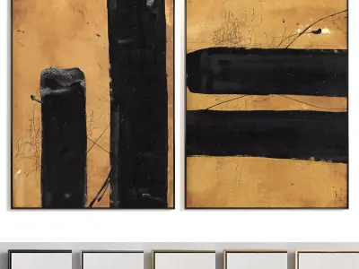 Plaster Two Photo Frame 56 Low-poly 3D model