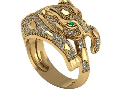 Panther ring 3D printable for gold and silver  3D print model purchase