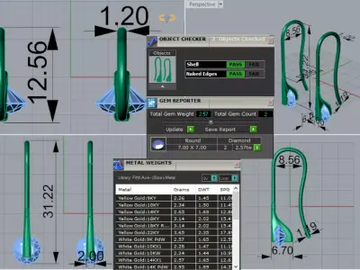 Brilliant Diamond Drop Earrings in Yellow Gold je0124 3D print model