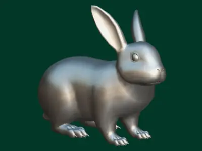 Brown Bunny Rabbit Low-poly 3D model