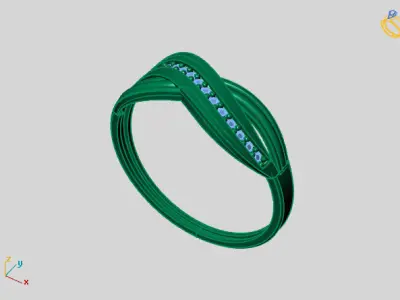 Womens Diamond Signet Ring Women Rings 3dmodels 3D print model 3D print model 4