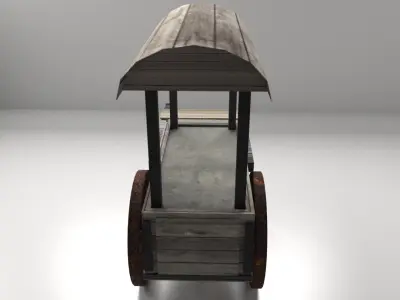 Old Food Cart 3D model