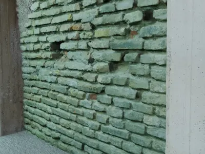 Old Brick Wall 8K Scan Low-poly 3D model