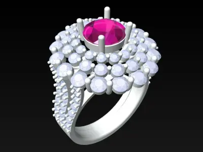 Diamond Ring - Womens Rings - N3946 3D print model