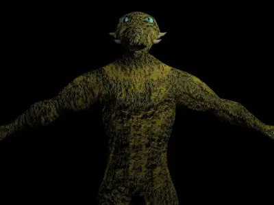 Reptilian Lizardman Humanoid Low-poly 3D model