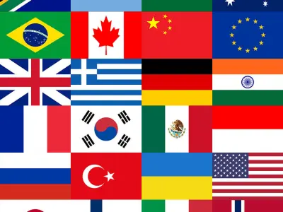 Flag set 3 UPD 3D model