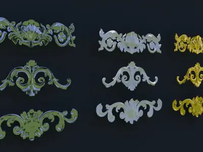 Building or furniture floral design 3D model