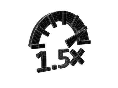 Speed 1 point 5 Symbol v1 003 Low-poly 3D model