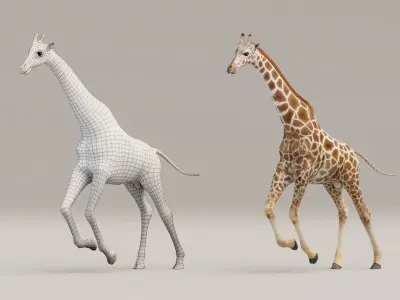 Rigged Giraffe Low-poly 3D model