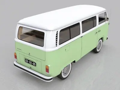 VOLKSWAGEN T2 BAY WINDOW 1974 3D model