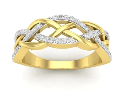 AV 664 Diamond Ladies Bridal Wedding Band Stackable Ring 3D print model
