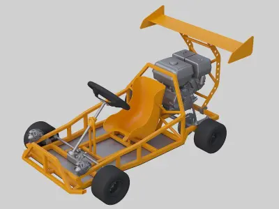 Engine-powered go-kart 3D model