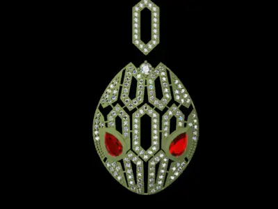 Snake Head-Inspired Luxury Pendant 3D print model